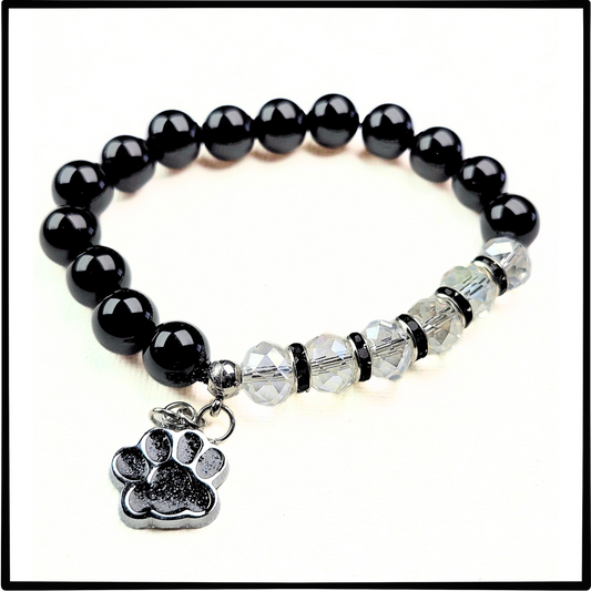 Stunning Black-Crystal "Pet Lovers" Bracelet #1