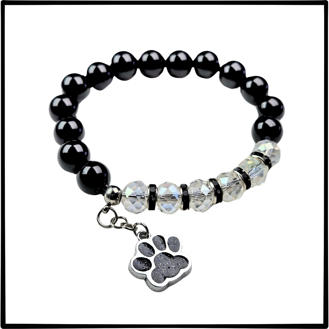 Stunning Black-Crystal "Pet Lovers" Bracelet #1