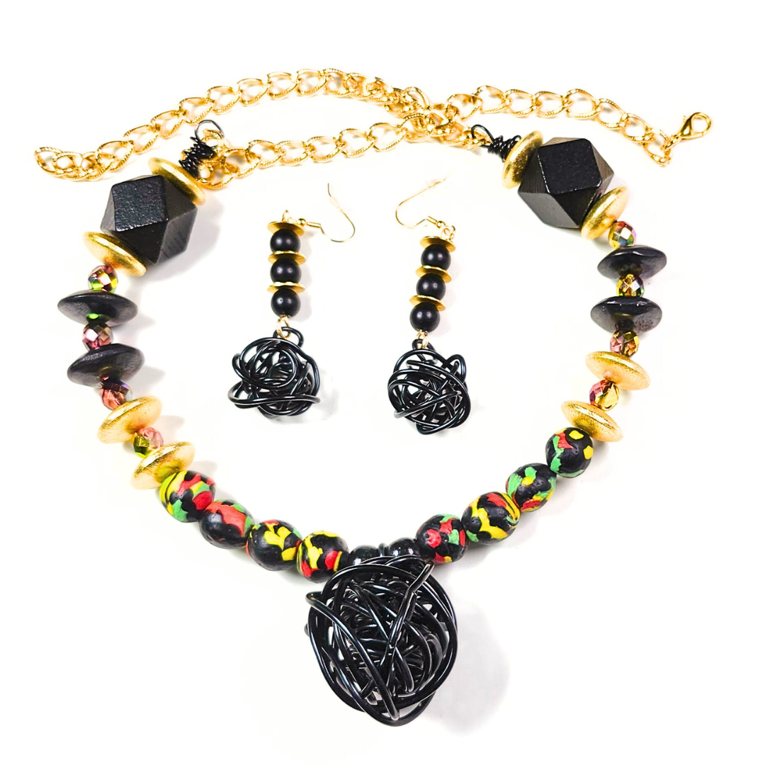 African Queen Necklace-Earring Set