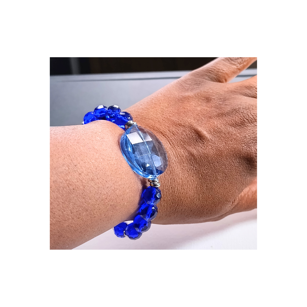 Woman's Blue Crystal Bracelet