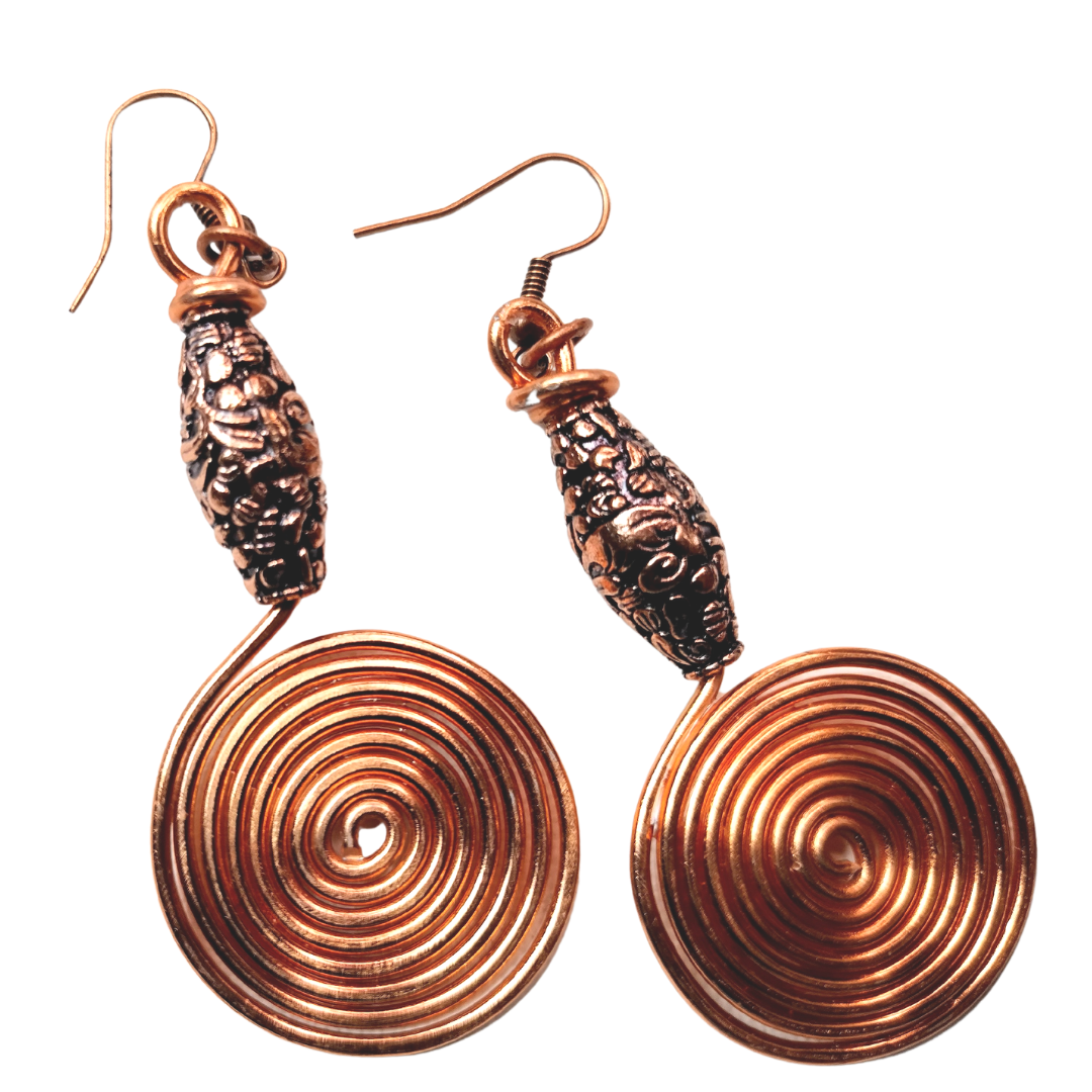 Woman's Copper Vintage Earrings (DESIGNER STATEMENT PIECE)