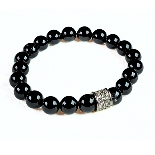 Man's Black Onyx Gemstone Bracelet #3