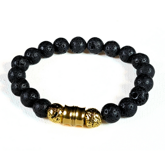 Man's Cool Lava Stone Bracelet #1