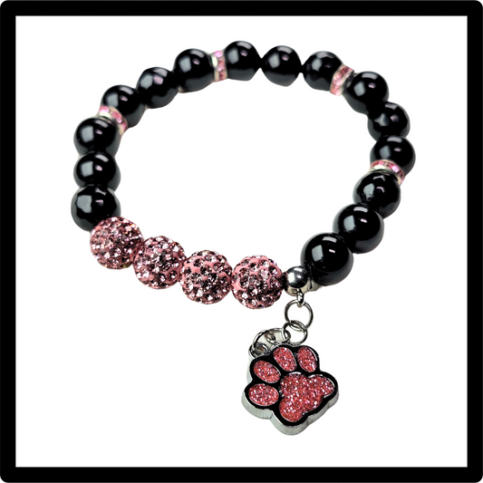 Pink-Black Sparkle Pet Lovers Bracelet #1