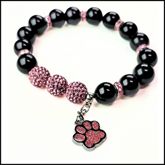 Pink-Black Sparkle Pet Lovers Bracelet #2