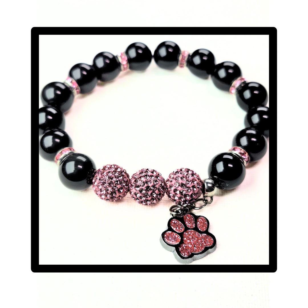 Pink-Black Sparkle Pet Lovers Bracelet #2