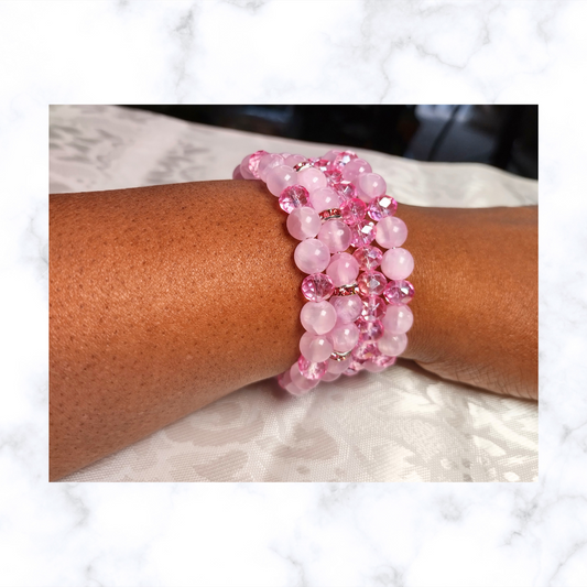 Woman's Pink Wrap-Around Wrist Bracelet (FIRE)