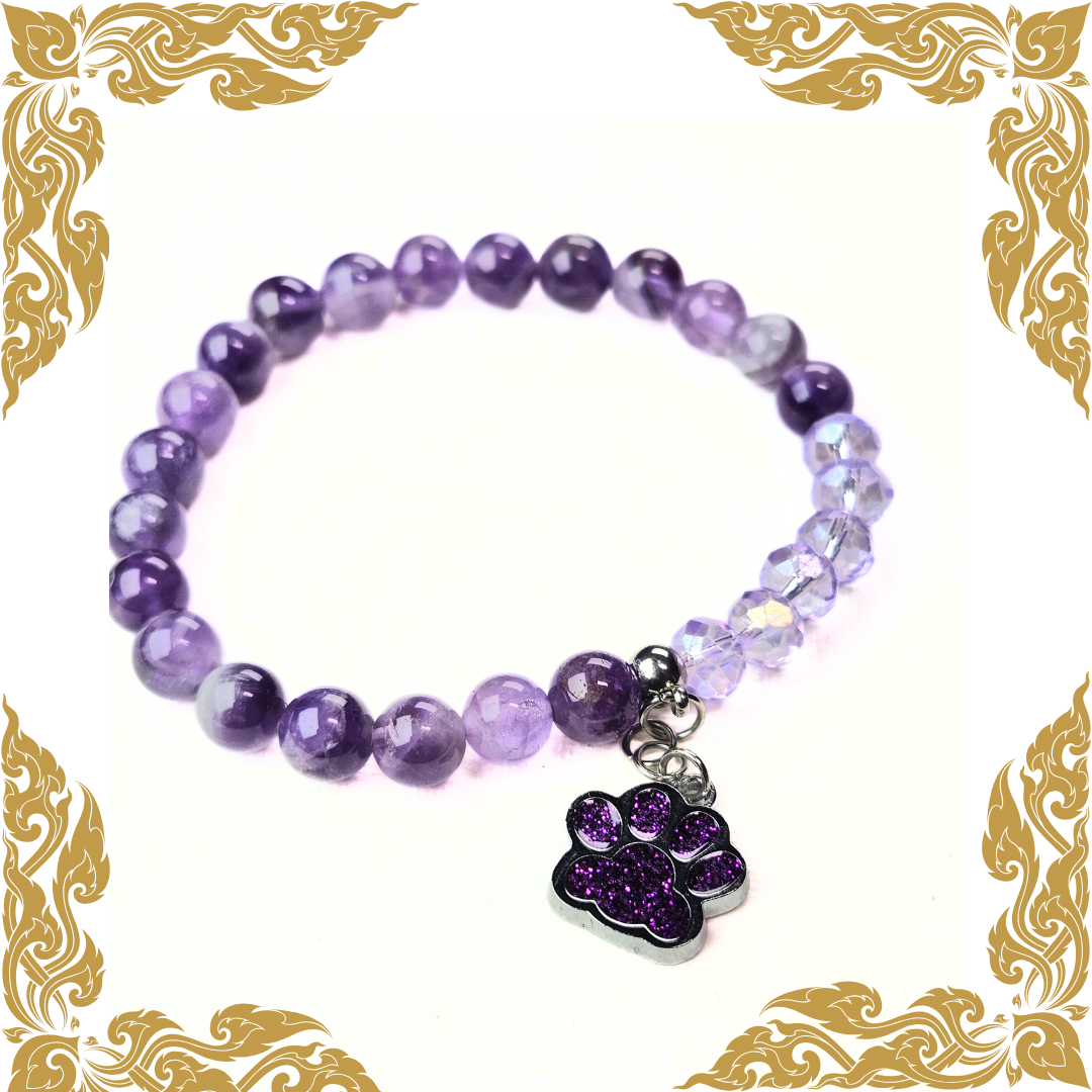 Amethyst-Crystal Pet Lovers Bracelet