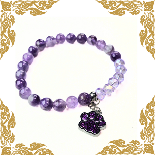 Amethyst-Crystal Pet Lovers Bracelet