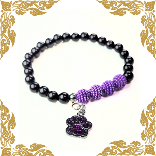 Pretty Purple-Black Pet Lovers Bracelet