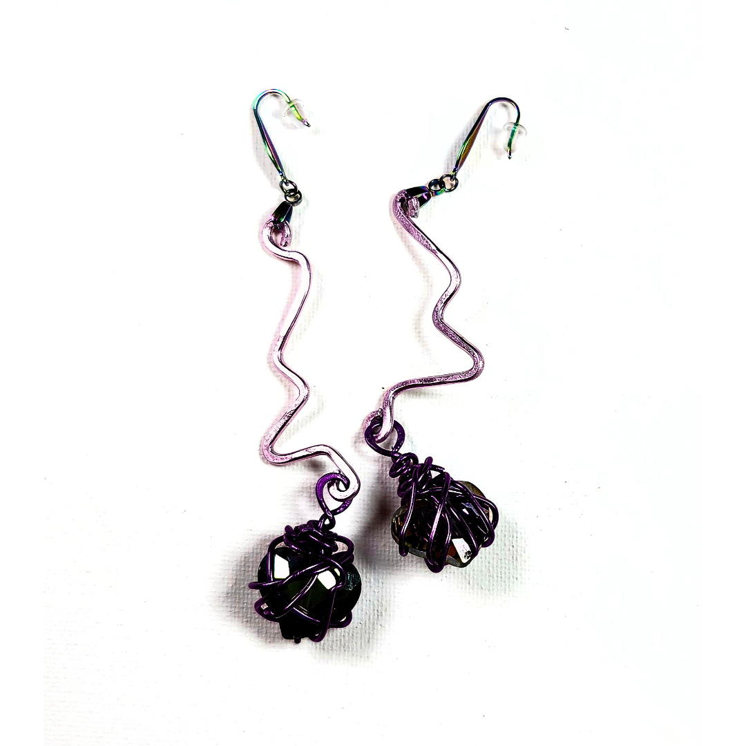 Crazy Twist Earrings #2 (Purple)