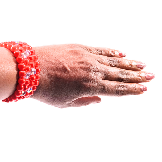 Woman's Red  Hot Wrap-Around Wrist Bracelet (FIRE)