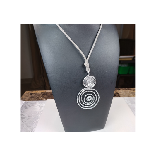Woman's Silver Spiral Necklace-Pendant -DESIGNER  STATEMENT PIECE