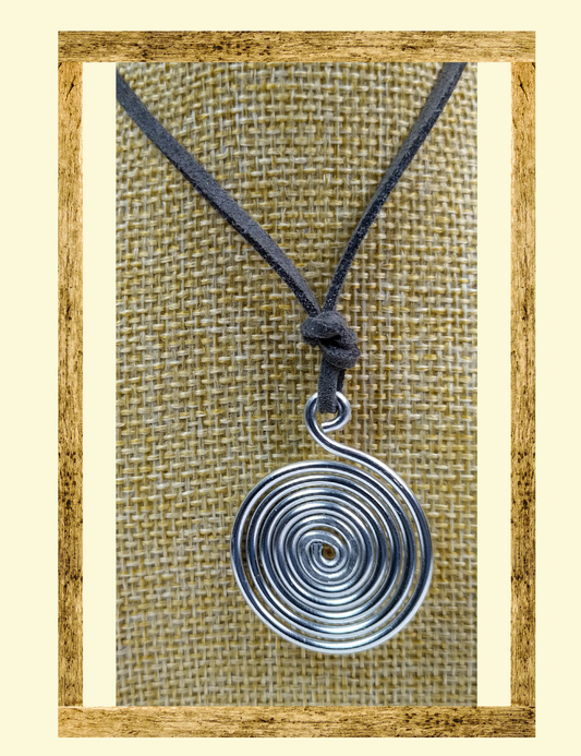 UNISEX Silver Spiral Wire Necklace/Pendant (Statement Piece)
