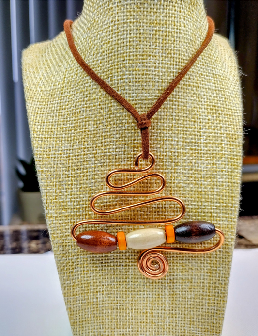 UNISEX Copper Wire w. Beads Necklace (DESIGNER STATEMENT PIECE)